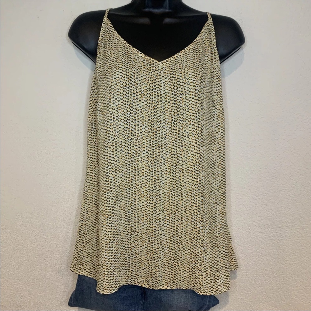 Cabi Impression Tank #5908 Size M Yellow Static Print Racerback Adjustable Strap